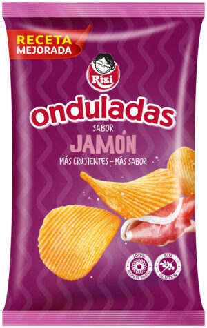 Patatas fritas Onduladas con sabor Jamón Risi 40 g