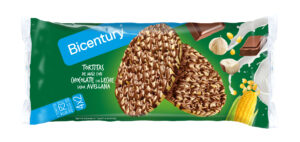Tortitas de maíz con chocolate con leche sabor avellana Bicentury