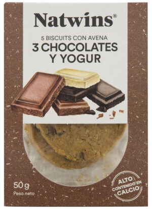 Galletas con avena, 3 chocolates y yogur de Natwins